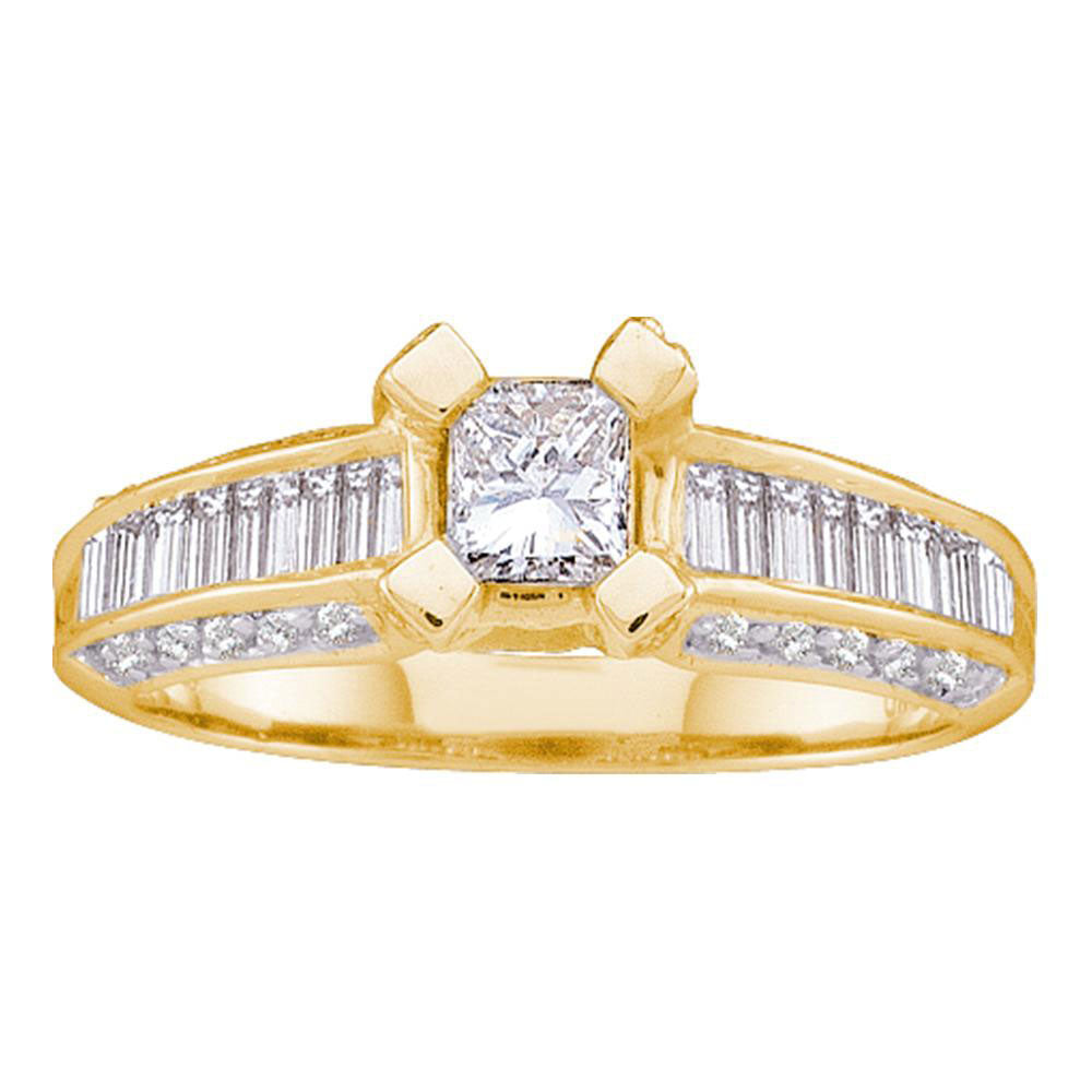 14kt Yellow Gold Princess Diamond Solitaire Bridal Wedding Engagement Ring 1 Cttw